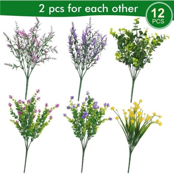 Artificial outdoor flowers bulk faux plants UV resistant porch decor colorful - Picture 3 of 8